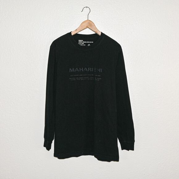 Maharishi Logo Embroidered Long Sleeve T-Shirt in Black Size Large - Picture 1 of 7